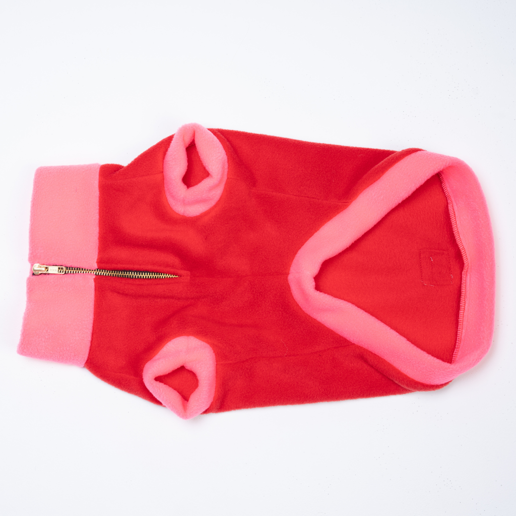 The Gatsby Fleece | Dog Jumper | Red and Pink