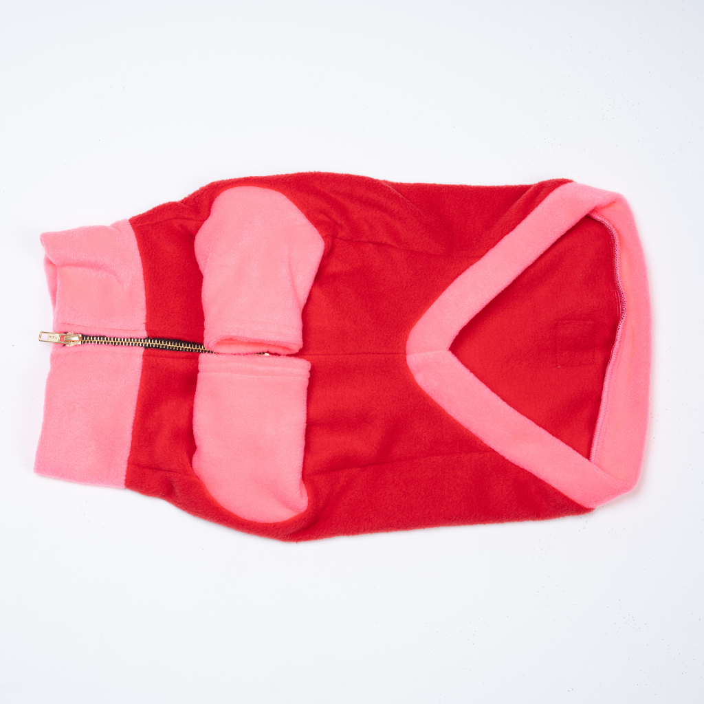 The Gatsby Fleece | Dog Jumper | Red and Pink