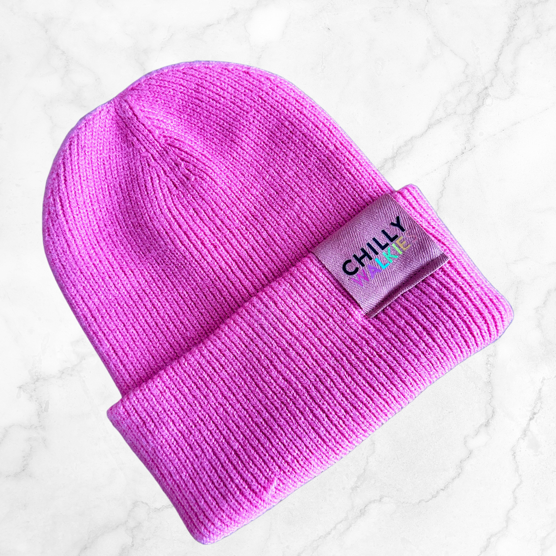 True Pink Chilly WALKIES Beanie Hat – Bright Eco-Friendly Winter
