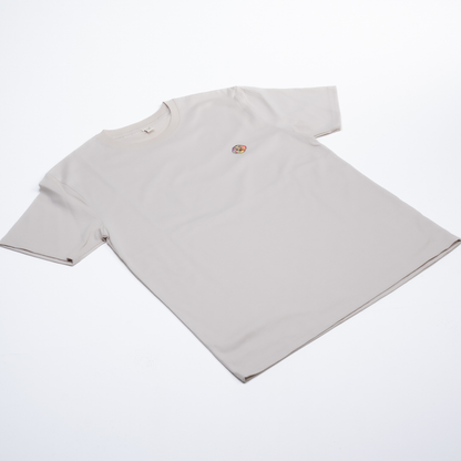 Organic cotton unisex t-shirt with embroidered HIGGS dog logo on the chest.