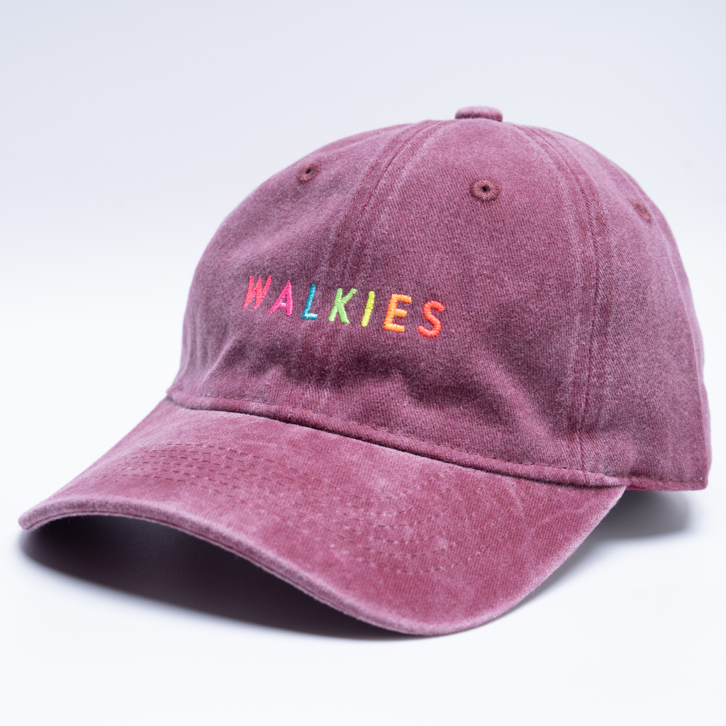 Raspberry WALKIES embroidered washed cotton cap, pink unisex cap